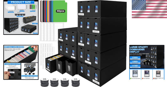 Portable Dustproof Trading Card Organizer - 24000+ Card Capacity with Dividers