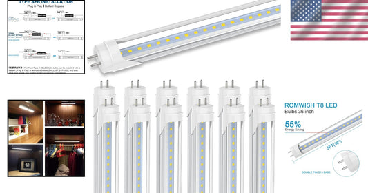 12 Pack 3FT T8 LED Bulbs, 14W Energy-Saving, Plug and Play Installation, 5000K