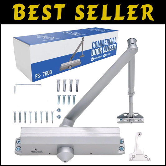 Commercial Grade Hydraulic Door Closer, Silver Finish – Fully Adjustable & Safe