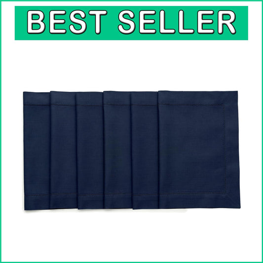 Elegant Navy Placemats Set of 6 - Handcrafted Cotton Linen for Every Occasion