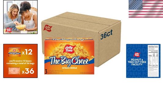 Deliciously Cheesy: The Big Cheez 36-Pack Microwave Popcorn - Fiber-Rich Snack