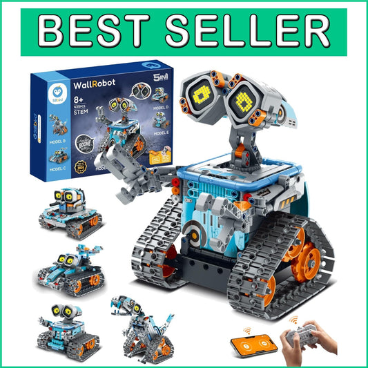 5-in-1 Robot Building Kit with Remote Control - STEM Gift for Boys Aged 8-12