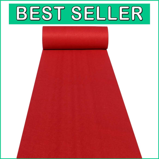 Versatile 30ft Red Wedding Carpet Runner - Easy to Cut & Customize for Events