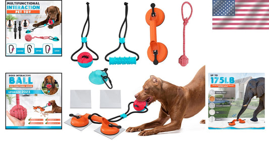 Durable Tug of War Dog Toy with Double Suction Cups - Perfect for Large Breeds