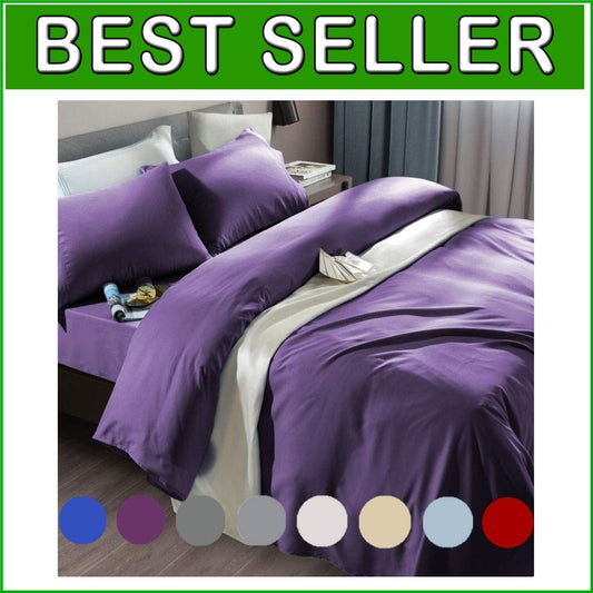 Elegant 6-Piece Purple Queen Sheet Set - Super Soft Microfiber, Dreamy Comfort