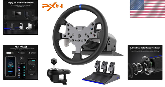 Immersive V99 Racing Wheel with 11.8-inch Grip & Multi-Platform Compatibility