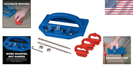 Accurate Deck Jig Tool Set with Drill Bits & Spacer Rings for Outdoor Projects