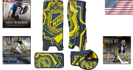 Youth Adjustable Goalie Set with Catch Glove and Pads - NHL Street Hockey