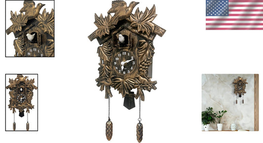 Lightweight Vintage Cuckoo Clock with Adjustable Sound - Perfect Collectible