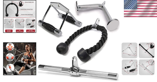 Durable Tricep Press Down Set with Straight Bar & V Bar for Full-Body Workouts