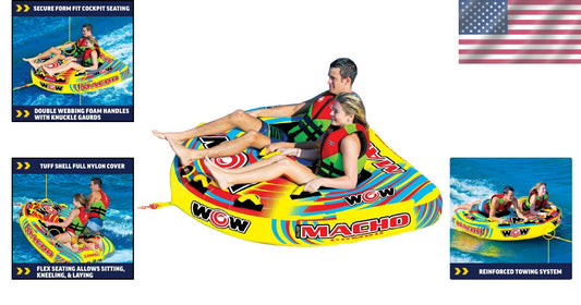 Durable 1-2 Person Towable Water Tube with UV Protection & Easy-Connect System