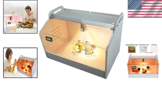 Compact Intelligent Brooder Box for 10-15 Chicks & Quail - Digital Temp Control