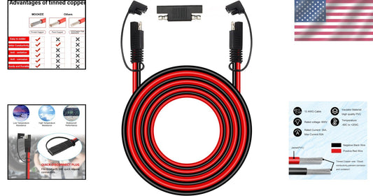 Heavy Duty 25FT SAE to SAE Extension Cable for Trolling Motors & Automotive Use