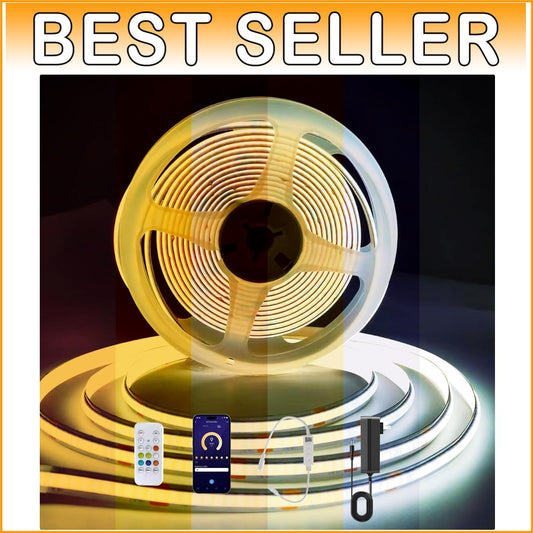 CCT 32.8ft Tunable White LED Strip - Bluetooth Dimmable Tape Light for Elegance