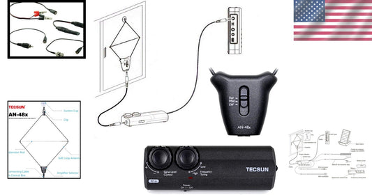 Enhanced Black Radio Antenna for Superior Indoor AM Reception - 2 AAA Powered