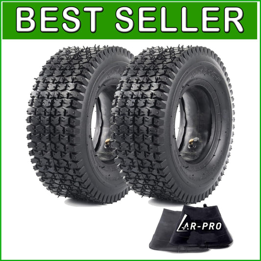 2-Set Replacement Tires and Inner Tubes - Fits Lawn Equipment & Hand Trucks Too