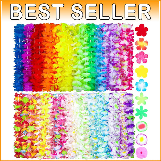 200 Lightweight Hawaiian Leis in 50 Colors - Ideal for Birthday and Luau Themes