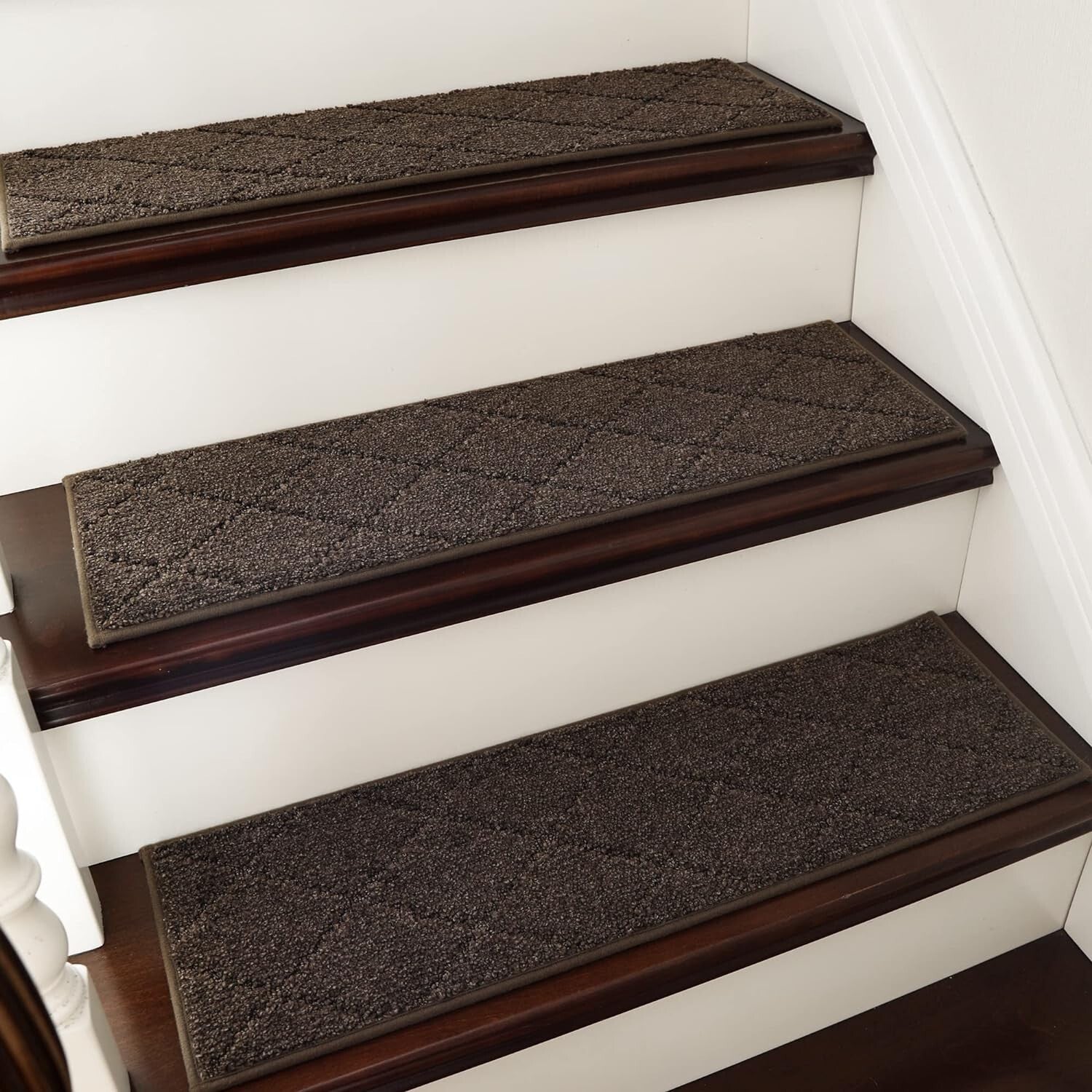 Water-Resistant Low Pile Carpet Runner Mats - 15pc Set for Wooden Steps