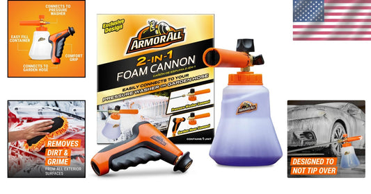 2-in-1 Foam Cannon Kit for Ultimate Car Cleaning - Hose & Washer Compatible