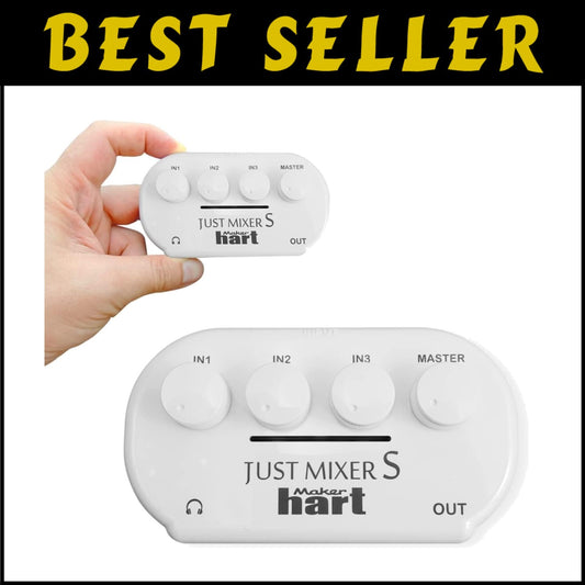 JUST Mixer S Portable 3-Channel Mini Audio Mixer - Battery & USB Powered