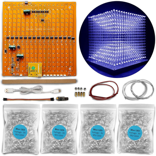 Mini 3D LED Cube DIY Project Kit - Fun Electronics Soldering Experience