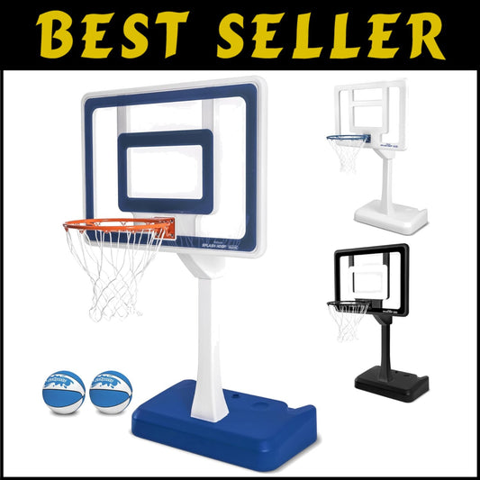 Pro-Style Splash Hoop Elite: Adjustable Height Pool Basketball with Easy Setup