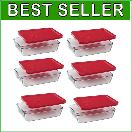 Dishwasher Safe 3-Cup Rectangle Glass Storage Dishes with Snap Closure Lids