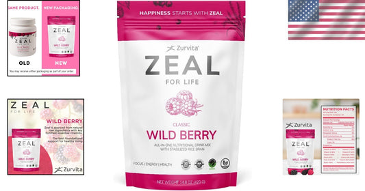 Zeal for Life 30-Day Classic Wild Berry Supplement - Antioxidants & Energy Boost