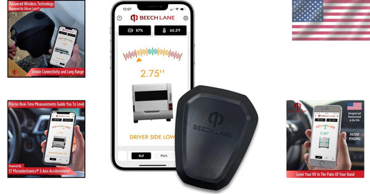 Compact Digital RV Leveler with App Connectivity and Easy Installation Included