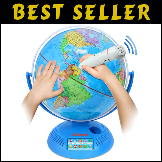 9-Inch Interactive Educational Globe with Smart Audio Pen - Fun Trivia for Kids