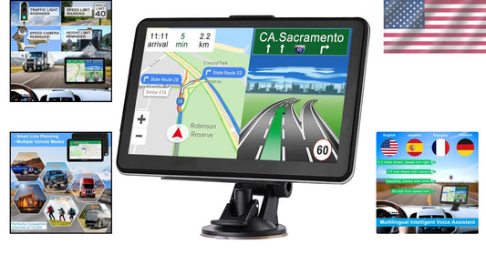 2024 7-Inch Touchscreen GPS Navigation for Truck - Voice Alerts & Lifetime Maps