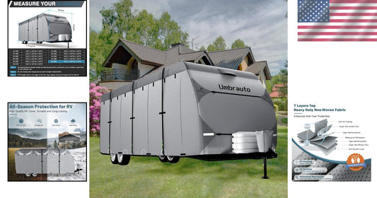 7-Layer Waterproof RV Cover for 16-18ft Trailers - Ultimate Protection Ensemble