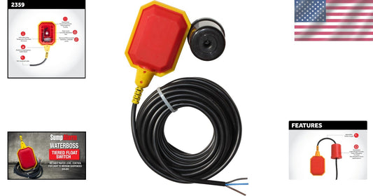 Water Level Sensor Float Switch – Adjustable 33-Ft Cord & Non-Corrosive Casing