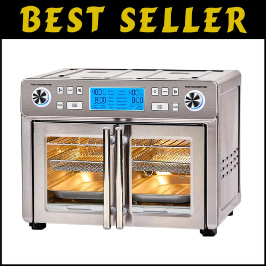 Extra Large 25 QT Dual Zone French Door Air Fryer Oven - Cook Perfect Meals Fast