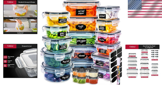 50-Piece BPA-Free Meal Prep Containers Set - Airtight, Leakproof, Stackable
