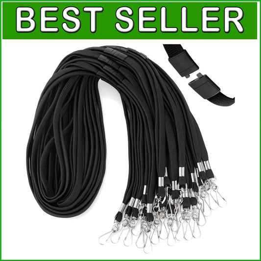 Flat Breakaway Safety Lanyards 100-Pack - Lightweight & Neck-Friendly, 36-Inch