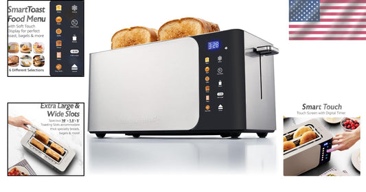 Advanced Stainless Steel Toaster - 4-Slice, Touchscreen, 6 Browning Settings