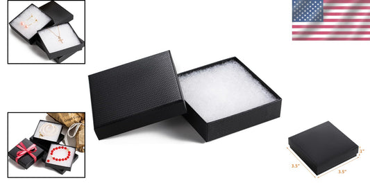 Sturdy Black Cardboard Jewelry Gift Boxes - 96 Multi-use Boxes for DIY | Elegant