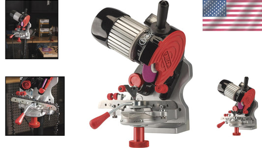 Efficient 120-Volt Bench Grinder & Chainsaw Chain Sharpener with Grinding Discs
