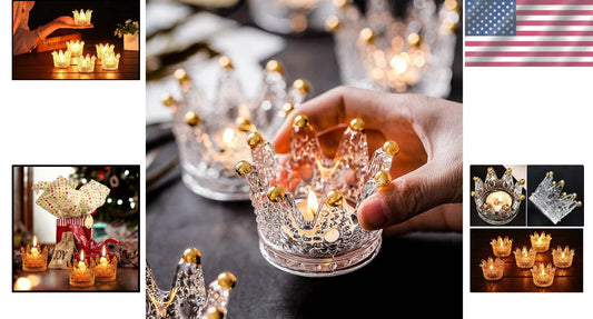 Gold Glass Votive Candle Holder Set of 12 - Ideal for Weddings and Celebrations