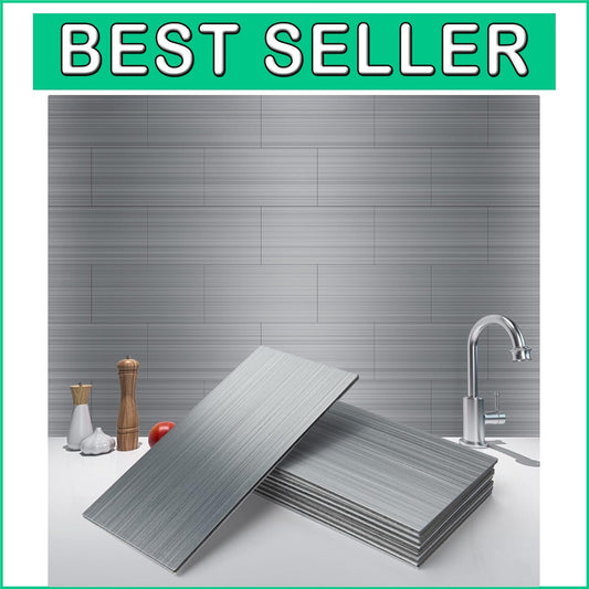 100-Piece Self-Adhesive Stainless Steel Backsplash Tiles - Peel & Stick Elegance