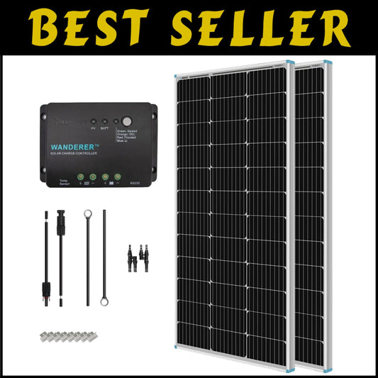 Durable 200W Solar Starter Kit for RVs and Off-Grid Living - 30A PWM Included