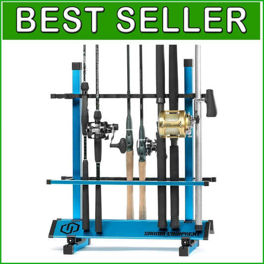 Premium 24-Slot Fishing Rod Rack - Easy Assembly Vertical Storage Solution