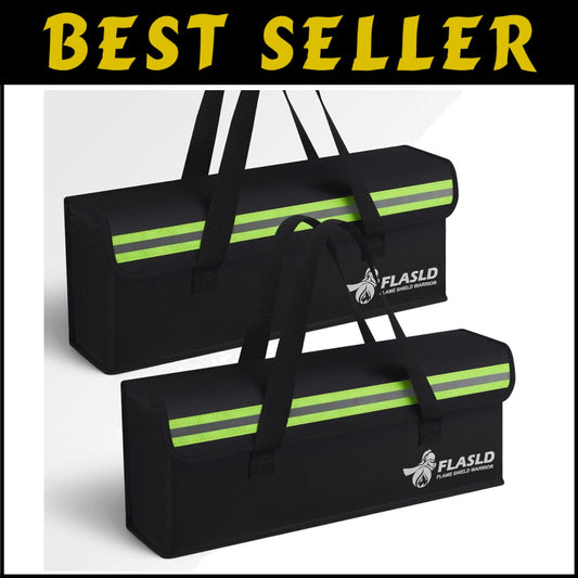 2-Pack Fireproof Lipo Battery Bag for Safely Storing Ebike Accessories - 19.3...
