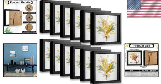 Elegant Wall Mount 12 Pcs Shadow Box Frames for Weddings & Special Events