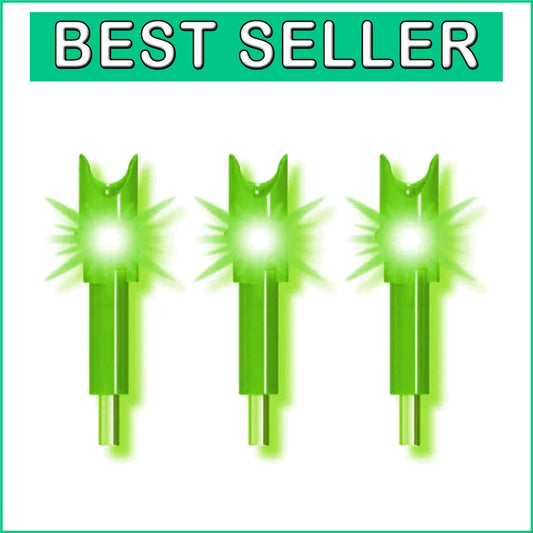 Alpha-Brite Green Lighted Crossbow Nocks with LED - 3-Pack System for Hunters