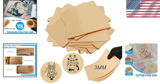 Water Resistant 3MM Tattoo Practice Skin - 20PCS for Creative Expression