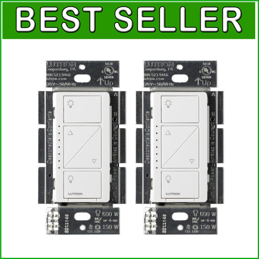 Elegant White Smart Dimmer Switches for Dimmable LED & CFL Bulbs, 2-Pack
