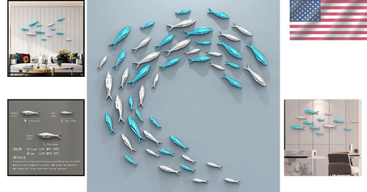Vivid Nautical Wall Decor: DIY 12-Piece Fish Sculpture for Stylish Spaces