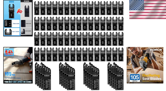 105-Piece Universal Oscillating Tool Blades Kit for Durable Cutting Performance